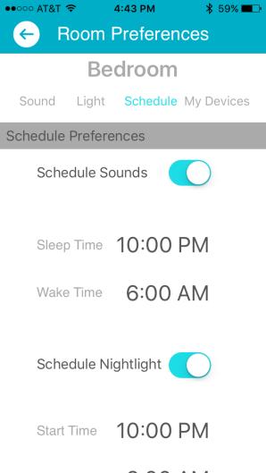 nightlight (via Wi-Fi) The sleep schedule
