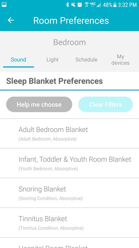 Step 16a Set sound blankets To select a blanket, press Help Me Choose
