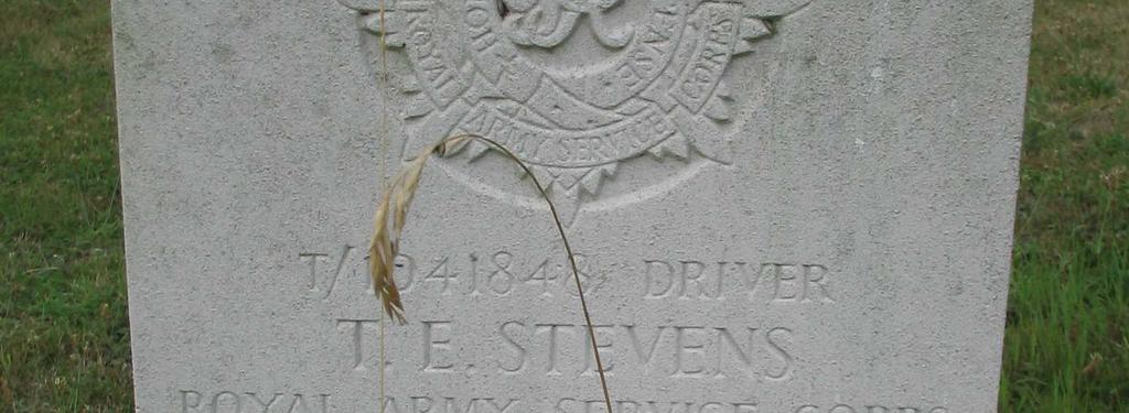 Son of Stephen and Jessie Stevens of Wouldham, Rochester, Kent.
