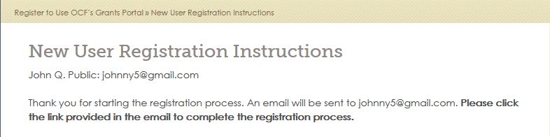 If you ve successfully completed step one of the registration process, you will see this screen: Completing the Registration Process Step two of the registration process