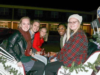 Students enjoyed a break from studying as they came together in the Quad for the lighting of the ETBU Christmas tree and the reading