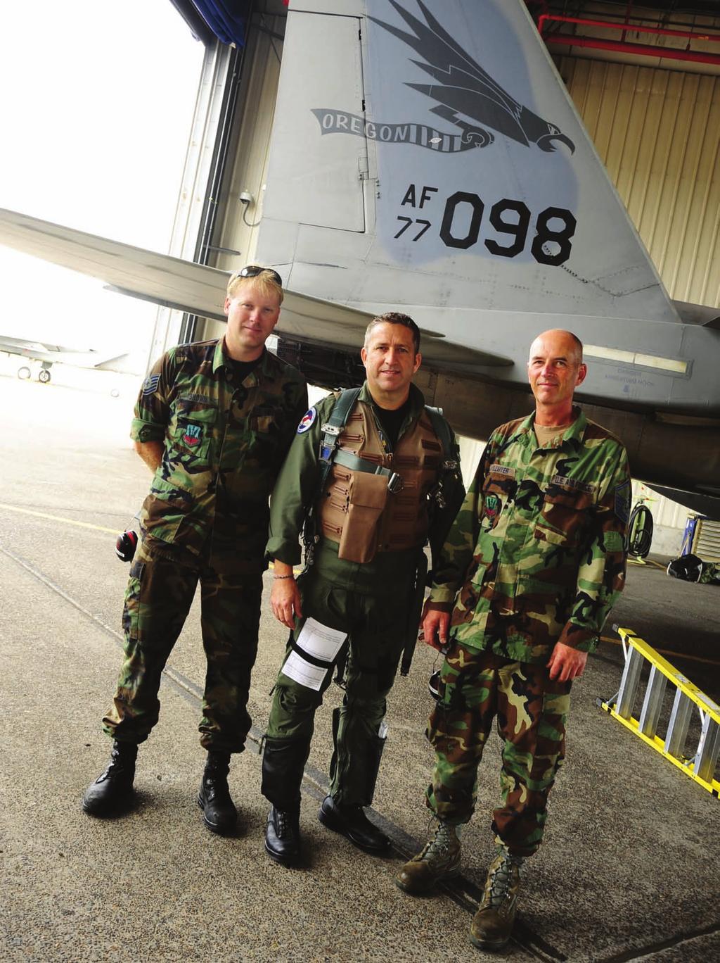(from left) Operation Noble Eagle supporters Tech. Sgt. Andrew Shown, Beauchamp and Master Sgt.
