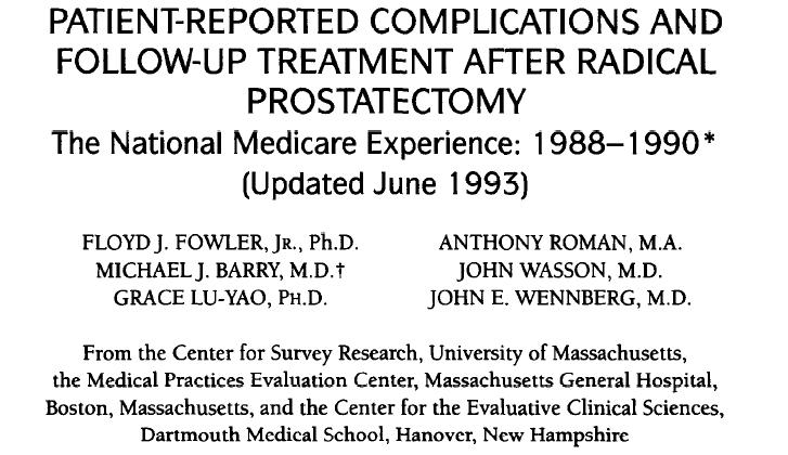 Why should PROs be used in clinical practice? Sexual function: % of patients that had erections ^irm enough for intercourse in the month preceding interview!