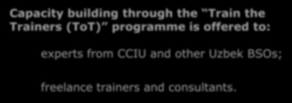 programme is offered to: experts from CCIU