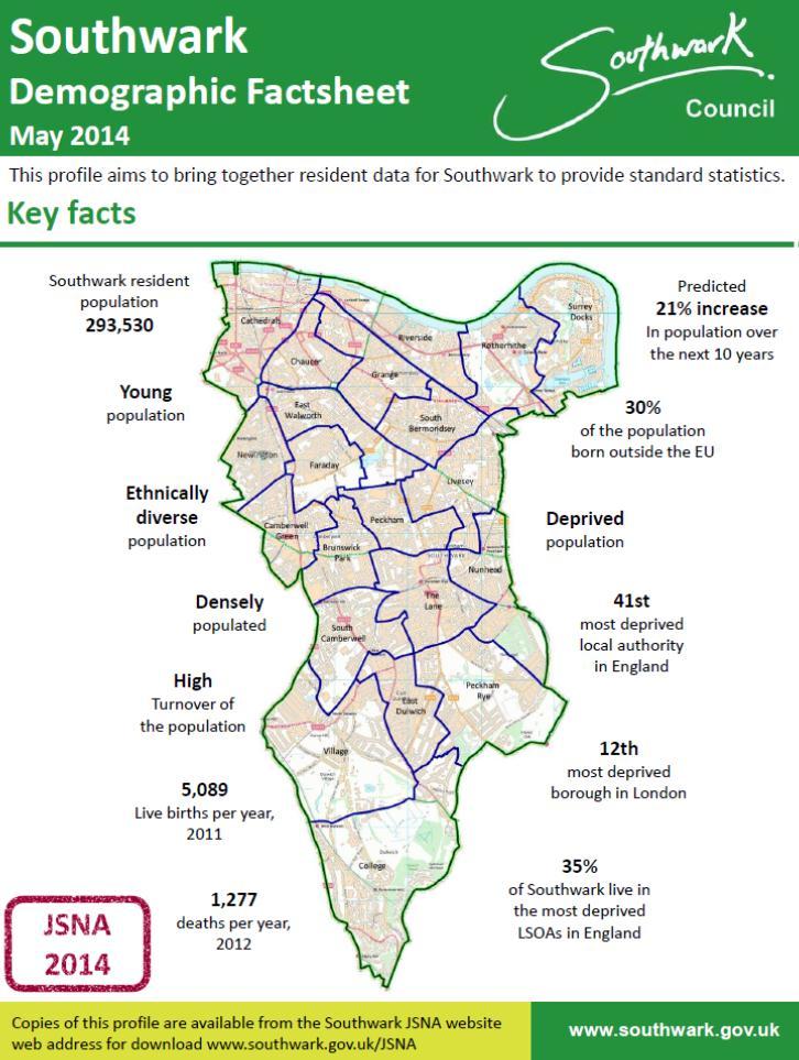 Population Profile Southwark population facts and