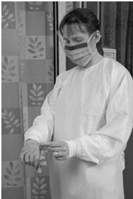 Contaminated and Clean Areas Contaminated outside front Areas of PPE that have or are likely to have been in contact with body sites, materials, or environmental surfaces where the infectious