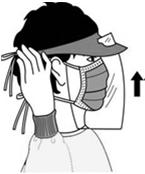 Position goggles over eyes and secure to the head using the ear pieces or
