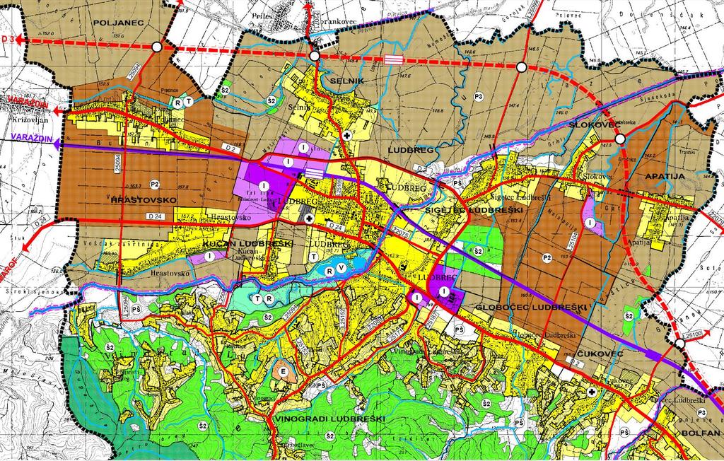 Possibility of investing in Ludbreg Business Zone Ludbreg Parts of the Business zone intended for investors are marked in purple and pink; aka.