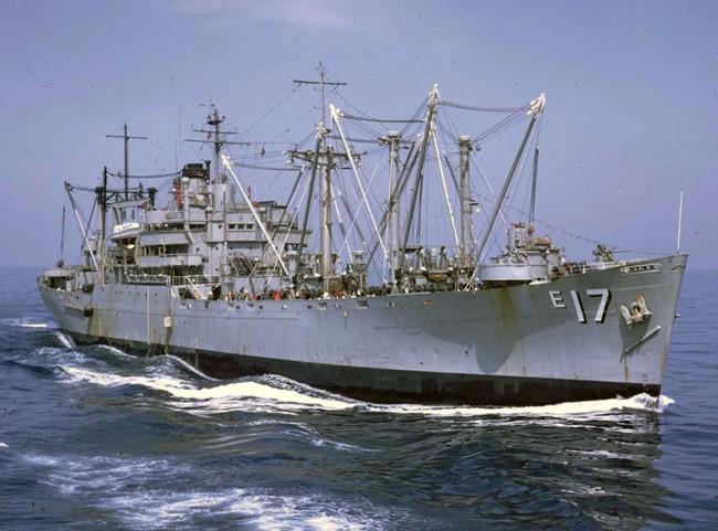 USS Great Sitkin (AE-17) % Fleet Post Office New York, New York HISTORY OF USS GREAT SITKIN (AE-17) 1945-1973 Awards, Citations & Campaign Ribbons International Radio Call Signs November - Uniform -