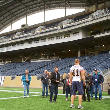 INVESTORS GROUP FIELD TOUR Registration: 11 a.m., Tour: 11:30 a.m. Go behind the scenes at Investors Group Field, home of the University of Manitoba Bisons football team.