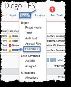 Approve an Expense Report without Adjusting Workflow To approve an Expense Report without adjusting the approval flow, (Optional) Comments must be entered prior to approval.