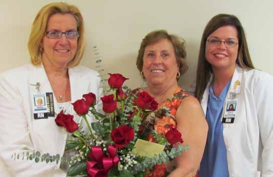 Sandy Stahl, House Administrator at The Medical Center (center), retired after 35 years of service.