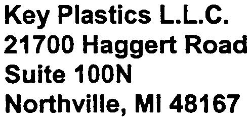 BEFORE THE OHIO E.P.A. MAR 31 2005 OHIO ENVIRONMENTAL PROTECTION AGL.inft. DiP.ccrOf\'$ JOURNAl In the Matter of: Key Plastics L.L.C. 21700 Haggert Road Suite 100N Northville, MI48167 PREAMBLE It is agreed by the parties hereto as follows: I.