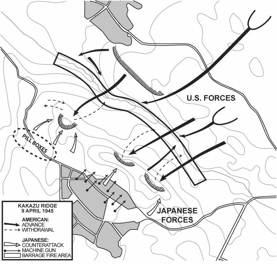 Chapter 7 During the Okinawa campaign, Imperial Japanese forces conducted reverse-slope defenses along a series of ridges (figure 7-5). This tactic was devastating and cost many American lives.