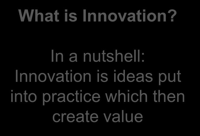 How about Innovation? What is Innovation?
