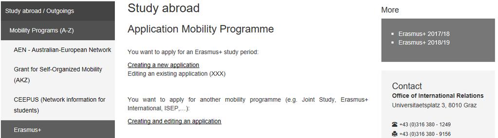 Link to Mobility- Online This link on your business card will lead you to the application website for different mobility programmes.