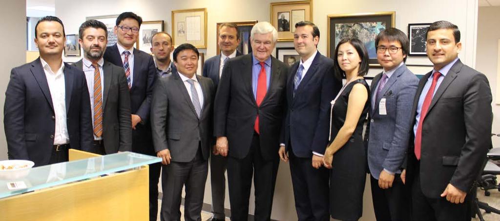 The Spring 2017 group met with American politician, historian, author and former Speaker of the House of Representatives, Newt Gingrich; former National Security Adviser to President Jimmy Carter,