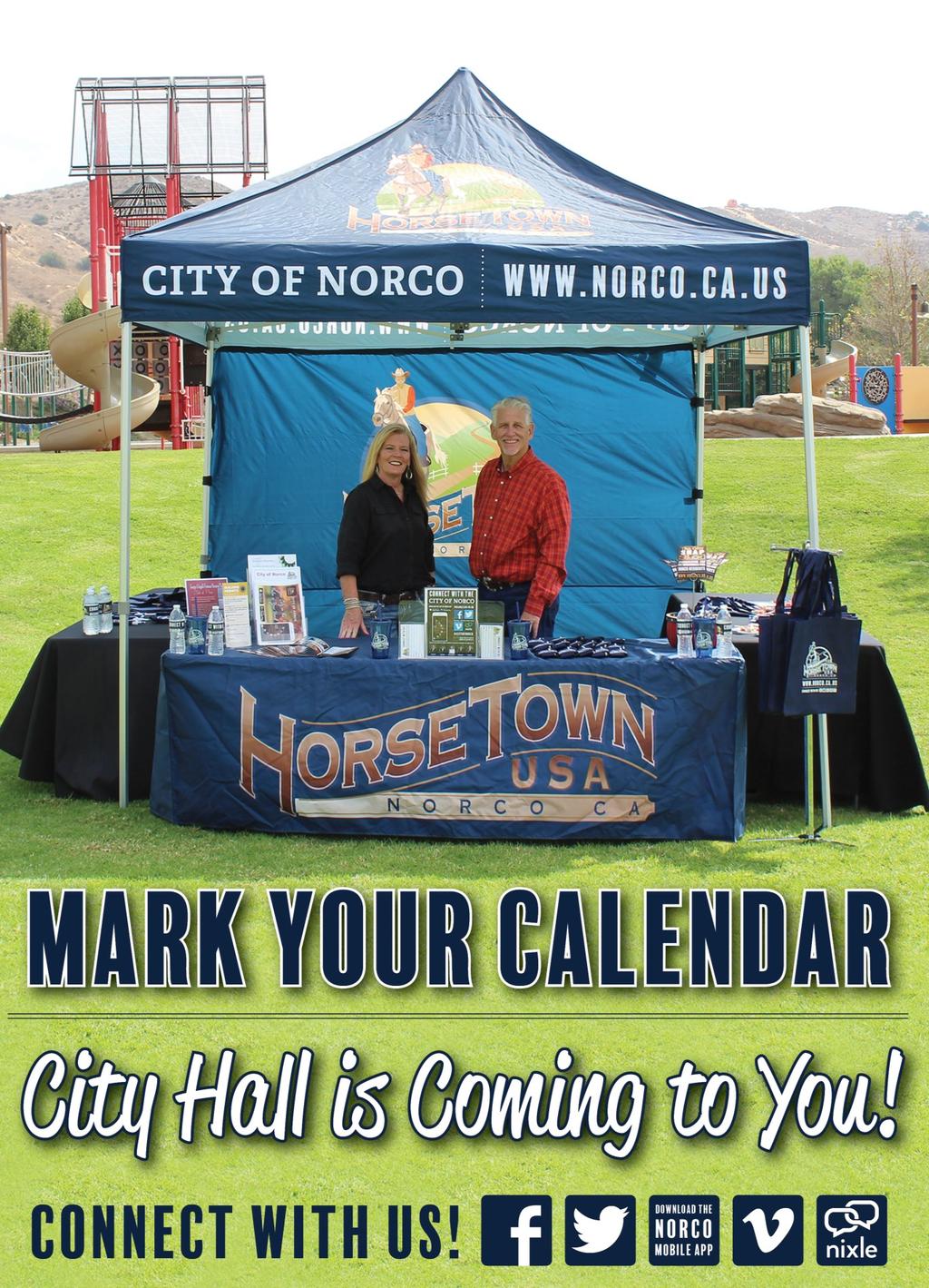 Join us to engage in community conversations, receive official City updates, pick up informational materials, ask questions of City staff, win fun giveaways and enter Horsetown USA raffles!
