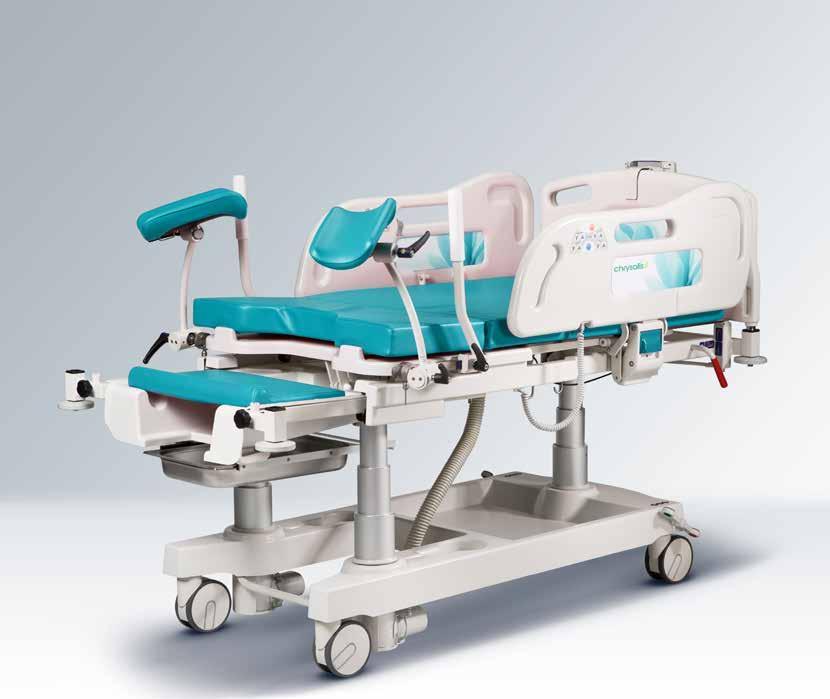 Side rail Nurse handset patient positioning Fully adjustable mattress platform, backrest and leg section for optimum patient comfort and ease of access during labour Electrically operated adjustable