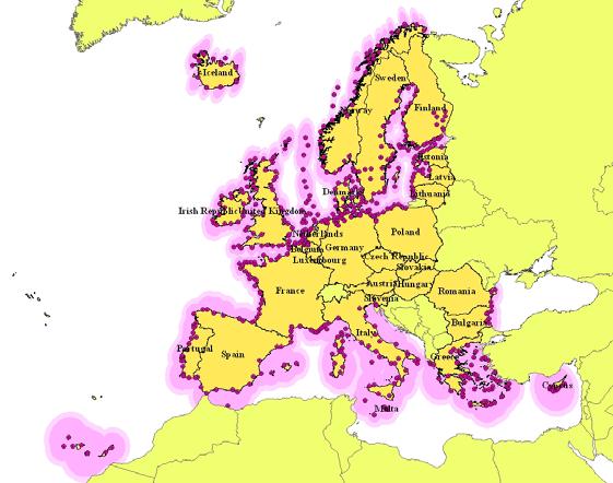C.2 SafeSeaNet North Sea Region Baltic Region 727 AIS shore stations Coastal coverage in all MS 9 Mediterranean Sea Region EU the most well monitored
