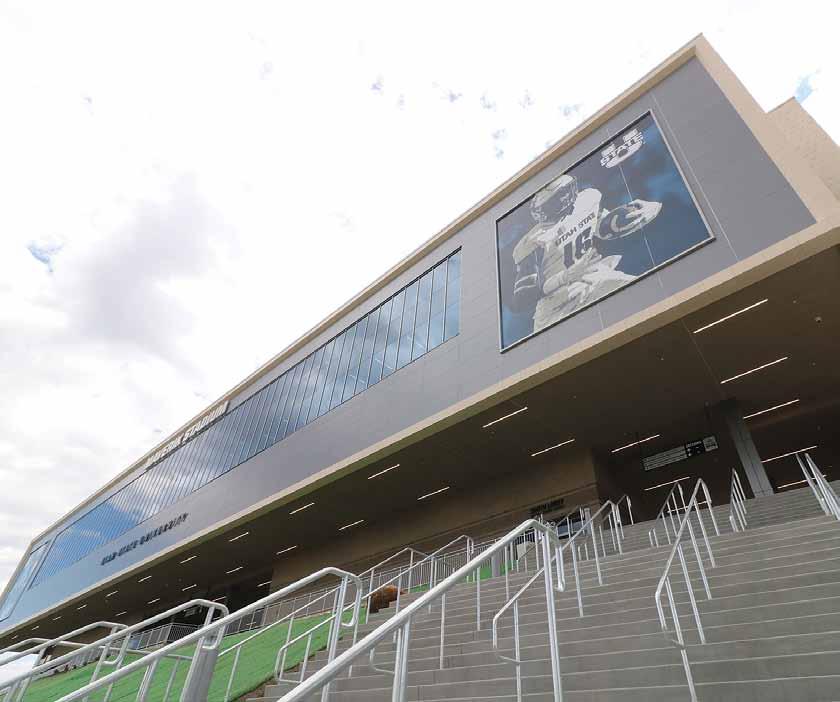 Cantilevers help create a dramatic form factor and proved crucial in renovating the stadium on a challenging site.
