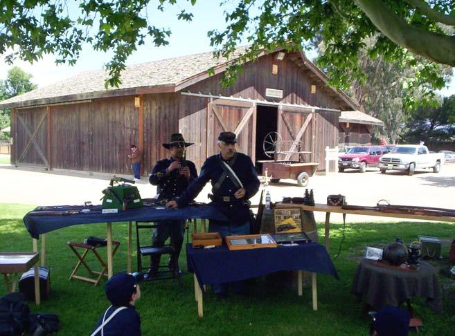a teaching station on Civil War ordnance & Fire Arms. Photo Top: Cav. Col. Don P.