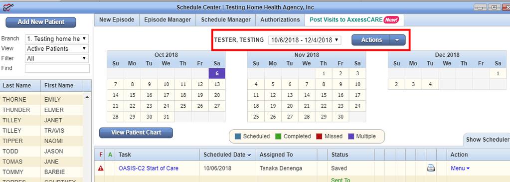 21 INTRODUCTION TO THE SCHEDULE CENTER The Schedule Center is an episodic view of the patient s calendar.