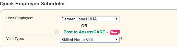 NOTE: Only agencies in specific states will have the option to Post to AxxessCARE.