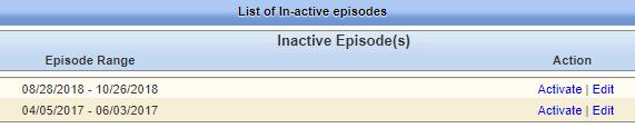 26 Primary Insurance Secondary Insurance Case Manager Primary Physician Users can also inactivate the episode. When inactive, the episode does not show up in the episode list for the patient.