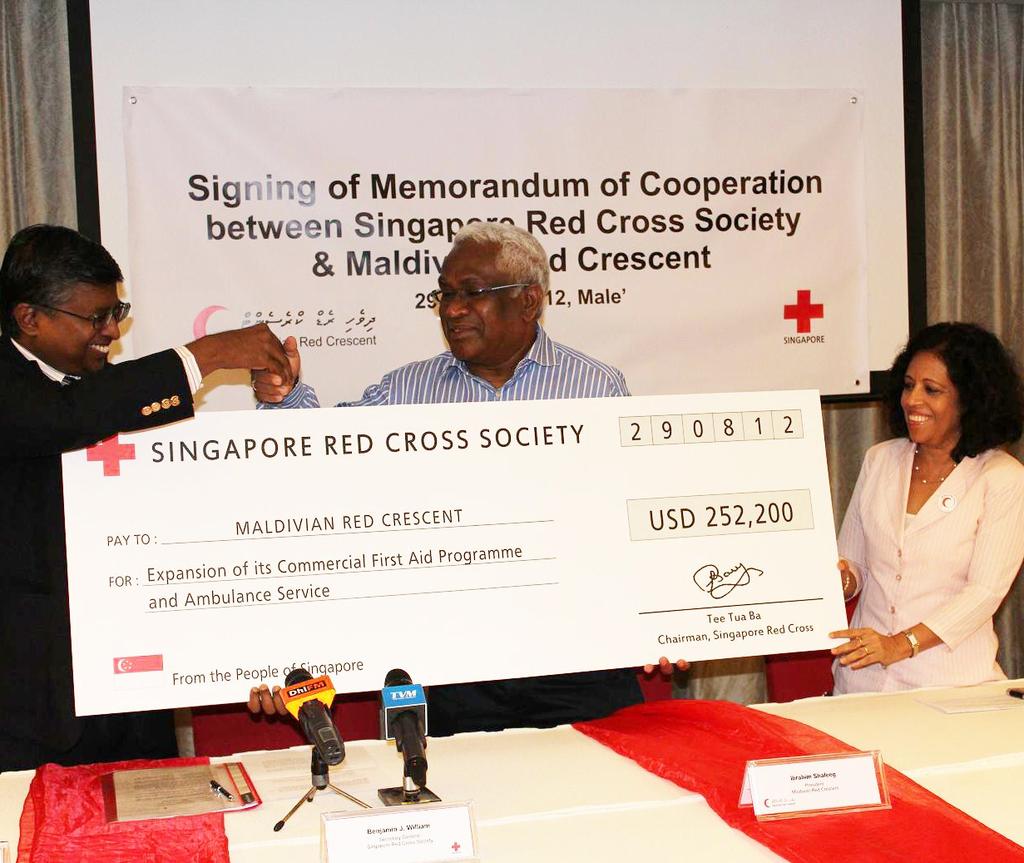 Generate, mobilize and sustain resources Notable services (Key accomplishments): Development of Commercial First Aid Service: A memorandum of Cooperation was signed between Maldivian Red Crescent and
