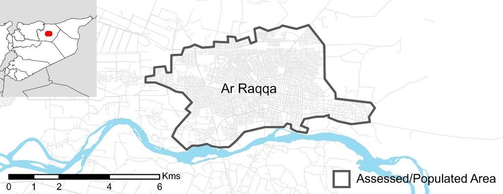 Map 1: Assessed zone of Ar-Raqqa city, 24 July 2014 5 Table 1: Severity Scale, from 6 ( Catastrophic situation ) to 0 ( No problem ) 6 Catastrophic situation for <sector name>.