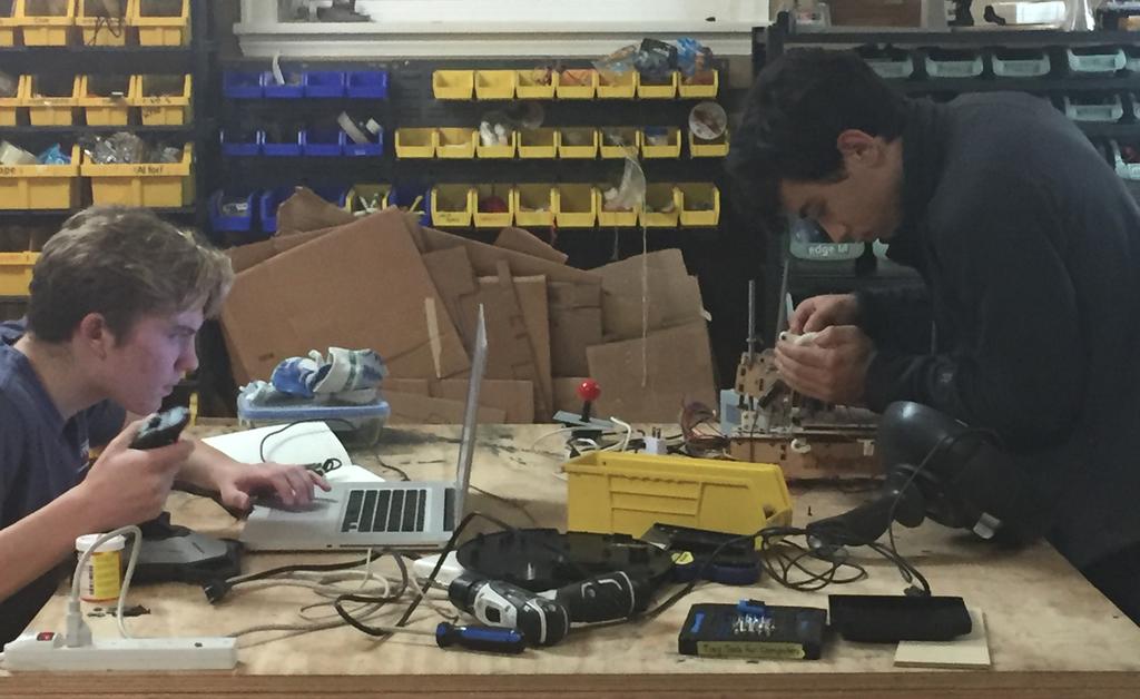 Students from White Salmon, WA work on prototyping an accessible gaming controller for