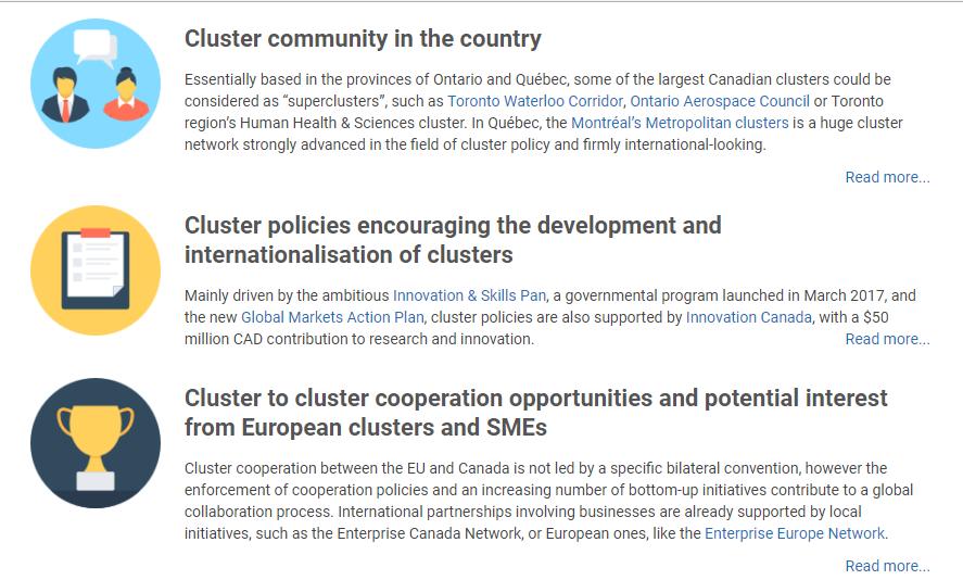 more about the existing European Cluster Initiatives Search for