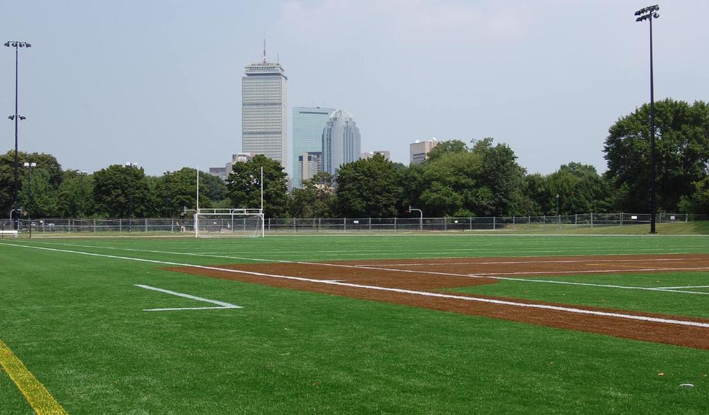 Facilities The Saints home venue is unlike any in Boston. The team plays on the brand-new synthetic turf field at Roberto Clemente Field, located across the street from Emmanuel s campus.