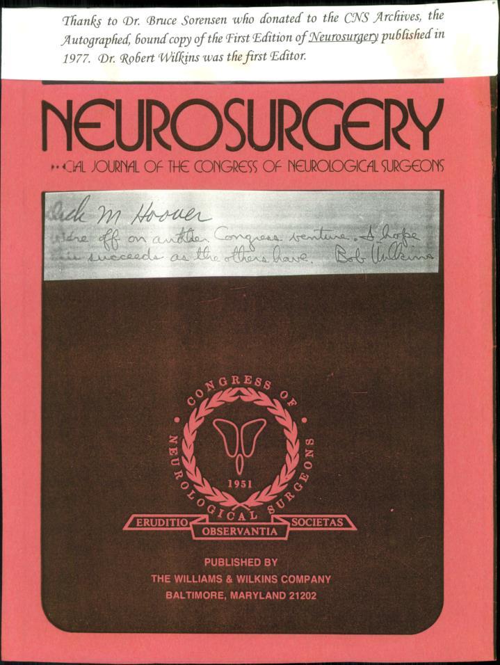 Promotion of Knowledge: A Pillar of Neurosurgical Education 1977, the CNS
