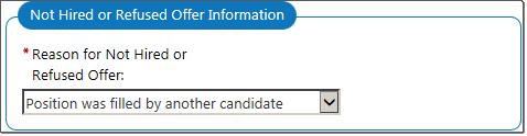 Application Information Section of Job Information Screen When the individual returns to the Job Information screen (after saving the screen), the system will display additional fields under the