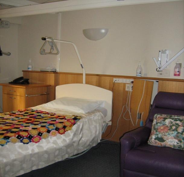 Inpatient room (photo courtesy of Rachel Bilton- Simek 2013) Community Specialist Palliative Care: To be assessed for admission to the community specialist palliative care service, a referral written