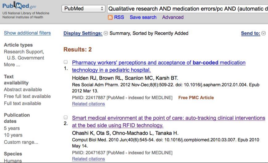 Search PubMed for Qualitative Research Qualitative research AND medication errors/pc AND