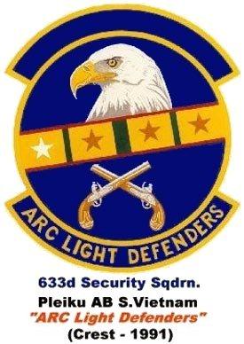 The eagle represents military preparedness and the vigilance of the Squadron s combat proven air base ground defense forces.