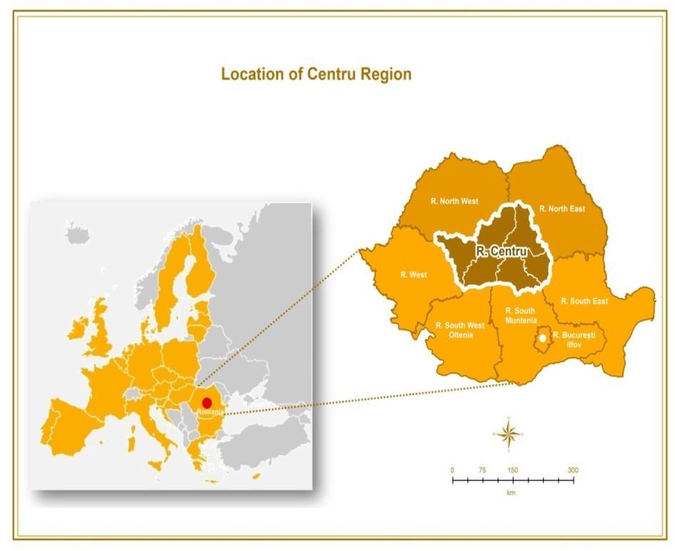 Centru Region a part of the new Europe committed to modernization Geography: Location: