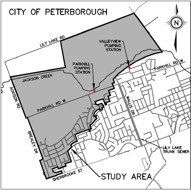 PARKHILL ROAD SEWAGE PUMPING STATION CLASS ENVIRONMENTAL ASSESSMENT Public Information Centre Westmount Public School October 4, 2011, 6:30-8:30pm BACKGROUND The City of Peterborough (The City) has