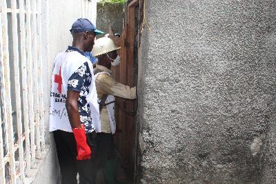 One hundred fifty Red Cross volunteers have been trained on WASH activities, including sanitation, hygiene promotion and home-based water treatment.