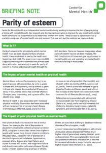 Parity of Esteem An expansion of crisis response and home treatment teams An adequate liaison