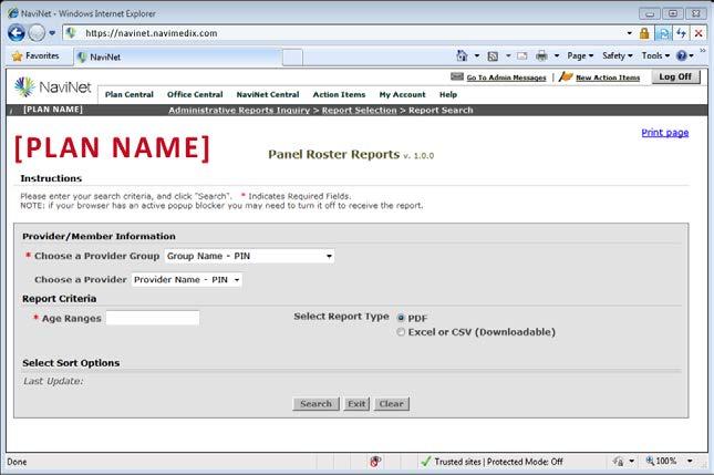 Section 7: Report Inquiry. Select a Provider Group or Provider Name.. Select your Report Criteria. 3. Select Report Type.