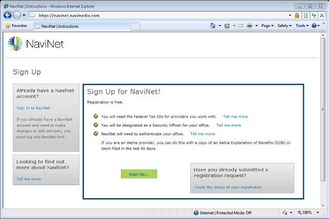 Section : Getting Started New users signing up Enrollment is easy.. To enroll in NaviNet via online enrollment go to: https://navinet.navimedix.