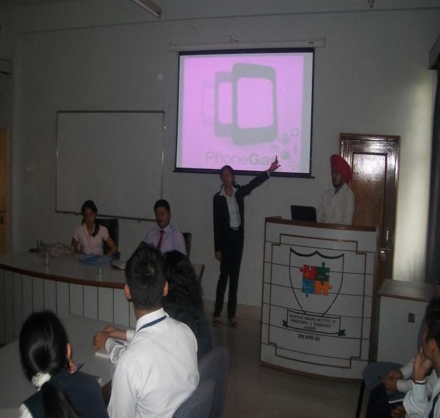 One day workshop on a new technology PHONE GAP was held at MAIMT on 20 th Sept, 2012.