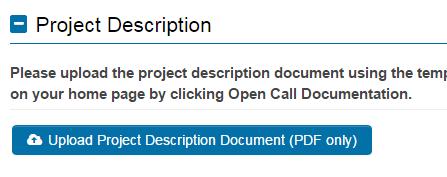 1. Upload of specific documents via a button which names the document to be uploaded as shown below.