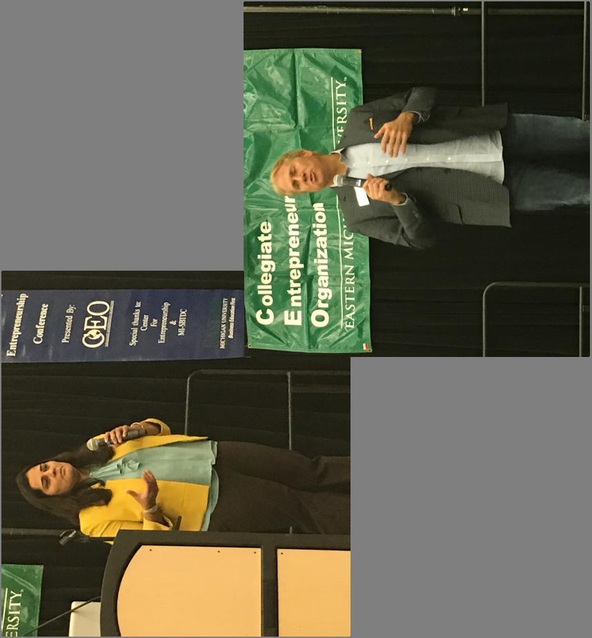 2 keynote speakers shown in pictures (Neetu Seth, CEO - NITS Solutions and Todd Palmer, CEO Extraordinary Advisors) Sesi Entrepreneurship