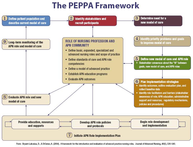 A systematic approach to introducing APN roles is essential to design the right roles to address population health, nursing practice, and health system needs PEPPA has been used in