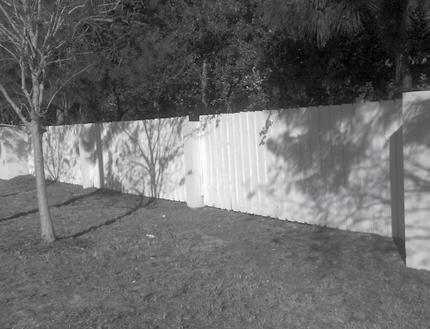 damaged fence.